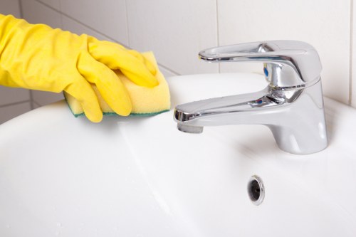 Cleaning team working in a residential property during an arranged visit