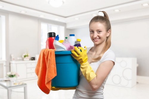 Oven cleaner working in an Edgware home kitchen