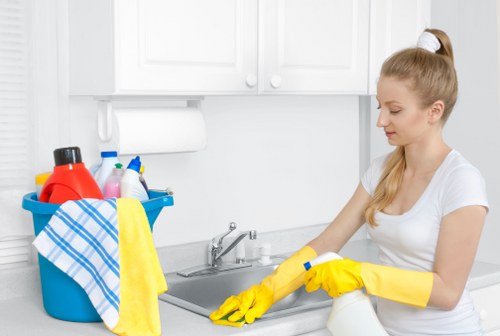 Deep cleaning a hard floor surface with specialist equipment